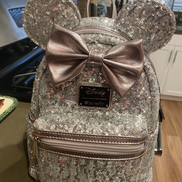 loungefly silver sequin backpack